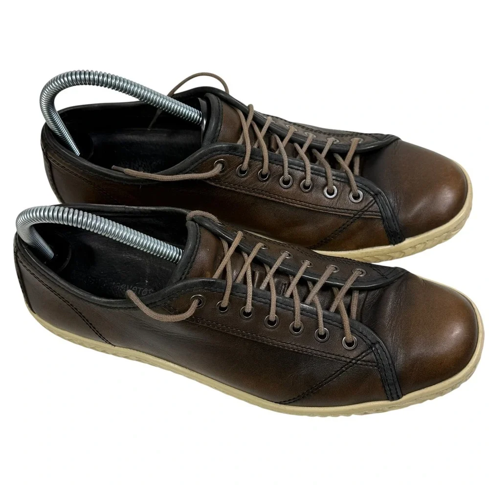 John Varvatos USA Reed Low Top Brown Leather Sneakers F2489T3B Mens‎ 8.5M